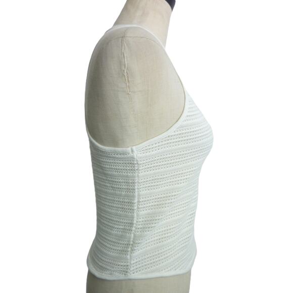 NWT Madewell Crochet-Knit Cutaway Tank in White S Top Racerback Boho - Picture 3 of 7
